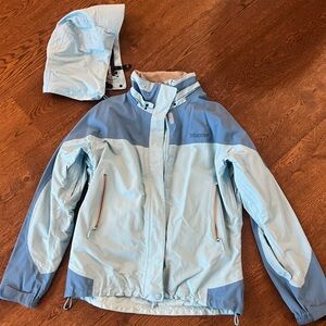 Marmot Women’s M Hardshell Blue Jacket with Detachable Hood